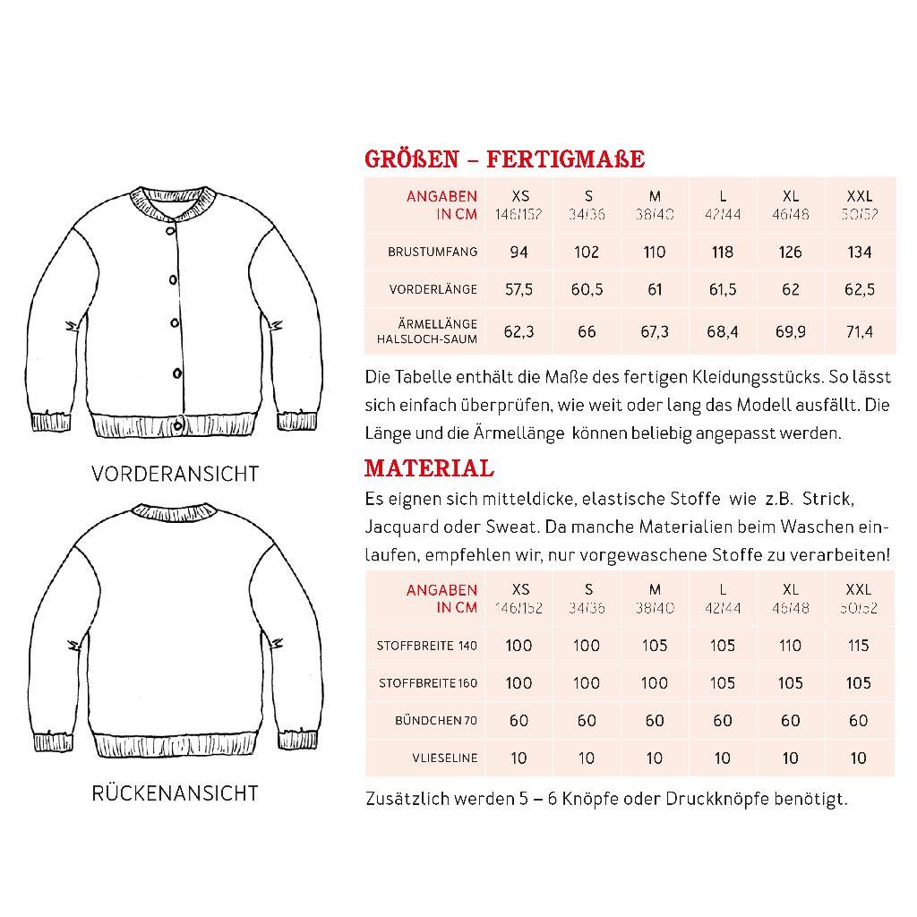 Papierschnittmuster Jacke im Blousonstil Frau Ayla XS-XXL